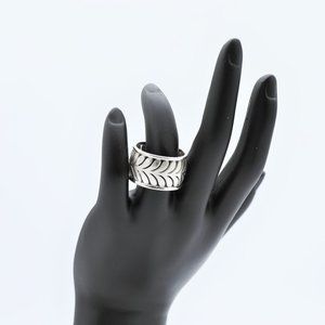 Tiffany & Co 925 Villa Palm Wide Sterling Silver Women's Ring SZ 7